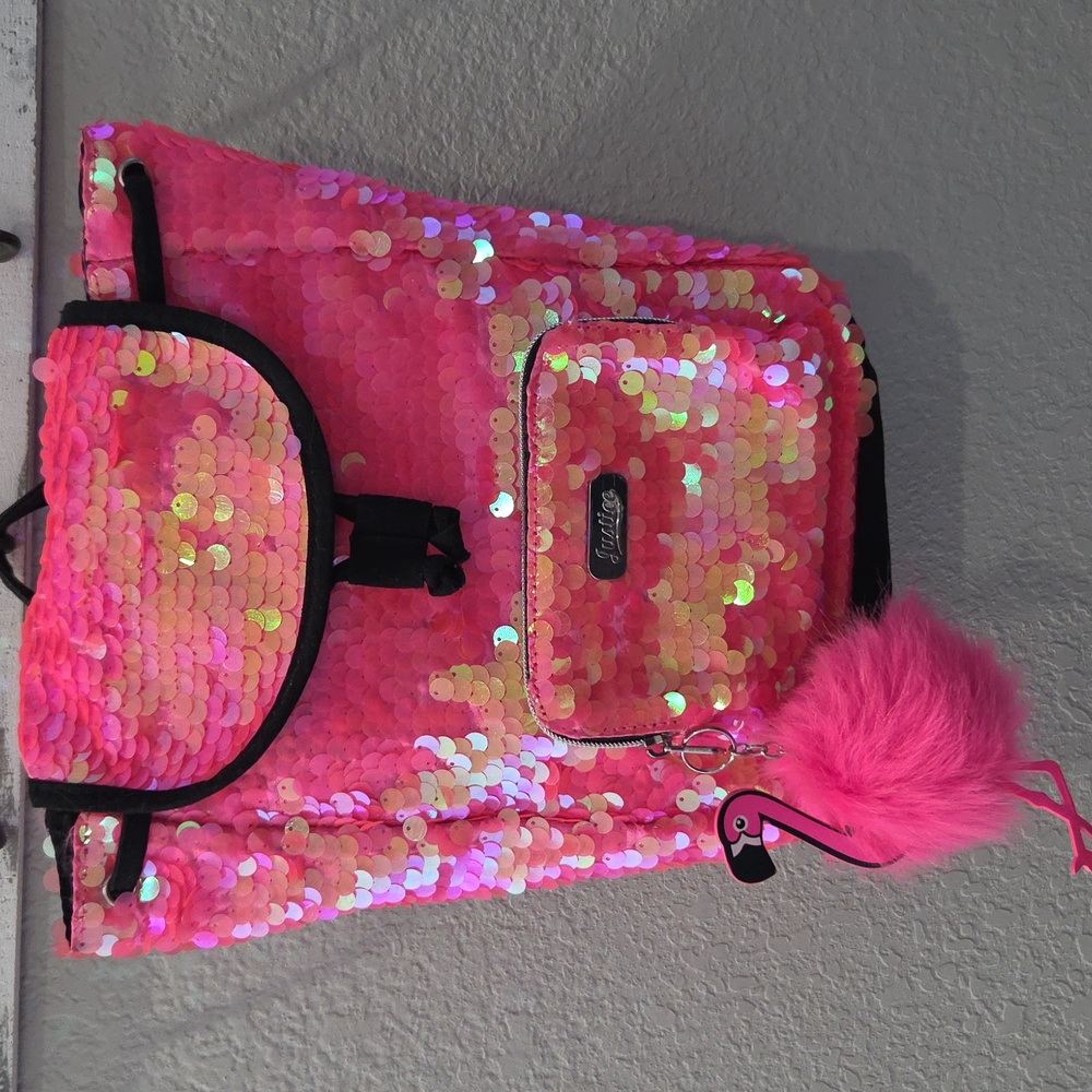 Justice Pink Sequin Backpack